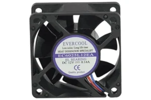 Ventilateur lubrifié à vie - 60x60x25 3 fils, 12 volts