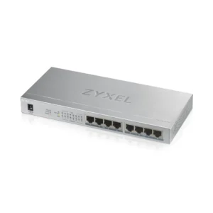 Switch 8 ports Gigabit RJ45 PoE+ 60Watts non rackable fanless