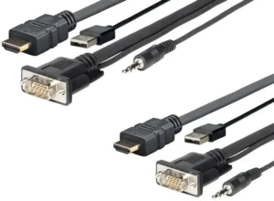 Cordon HDMI+VGA+USB+3.5mm, HDMI+VGA+USB+3.5mm, 1 mètre