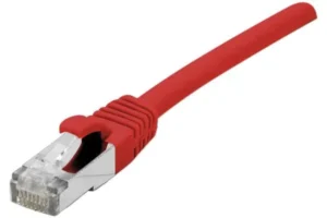 Cordon RJ45 catégorie 6A S/FTP LSOH snagless rouge - 0,3 mètre