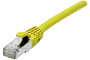 Cordon RJ45 catégorie 6A S/FTP LSOH snagless jaune - 0,3 mètre