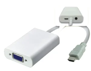 Convertisseur HDMI mâle vers VGA femelle + audio - blanc