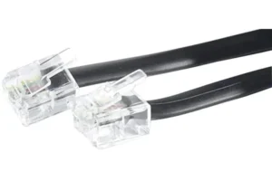 Cordon téléphonique RJ11 mâle/mâle - 30 mètres - noir