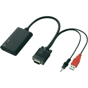 Convertisseur VGA mâle + audio vers HDMI femelle - noir