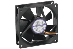 Ventilateur lubrifié à vie - 80x80x25 - 3 fils 12 Volts
