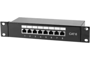 Panneau de brassage 10" - 1U - 8 ports CAT6 - noir