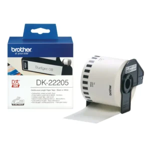 Rouleau de papier continu noir sur blanc DK-22205 62mm x 30,48mètres