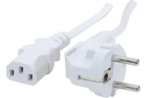 Cordon d »alimentation PC CEE7 / C13 blanc – 1,8 mètre