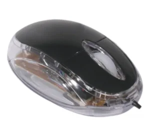 Mini souris optique ambidextre USB lumineuse noire