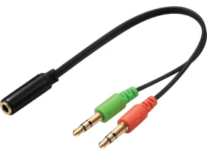 Adaptateur 1 Jack 3.5mm femelle vers 2 Jack mâles (micro+audio)