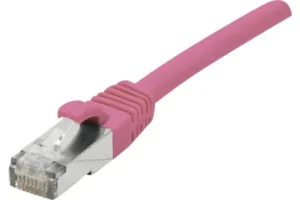 Cordon RJ45 catégorie 6A S/FTP LSOH snagless rose - 0,5 mètre