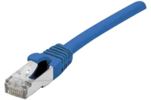 Cordon RJ45 catégorie 6A S/FTP LSOH snagless bleu - 0,5 mètre