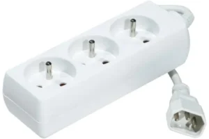 Multiprise transforme la prise IEC en 3 sorties type Français Blanc