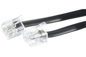Cordon téléphonique RJ11 mâle/mâle - 2 mètres - noir