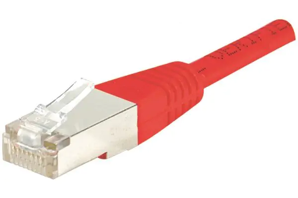 Cordon patch RJ45 CAT6 F/UTP cuivre 250MHz couleur Rouge 1 mètre