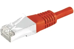 Cordon Patch RJ45 Cat.6 250MHz S/FTP Cuivre Rouge 1 mètre
