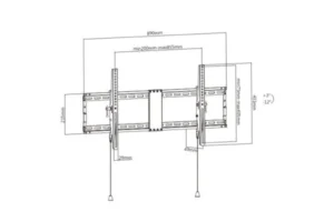 Support mural inclinable pour écran de 43 à 90" jusqu'à 70Kg