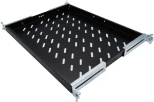 Etagère fixe 1U 4 pts prof. 740mm (baie P1000), noire, 50 kg