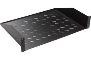 Etagère fixe 2U 2 pts prof. 550mm, noire, 30 kg