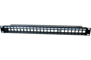 Panneau 1U 24 ports STP keystone avec support câbles