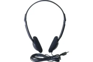 Casque Stéréo Economique  noir prise Jack 3.5 mm cordon 5 mètres