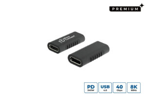 Adaptateur USB-C Premium, 10Gbps, 4K60Hz, 100W, femelle-femelle