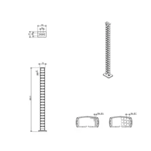 Guide Câbles à anneaux argent 82 cm