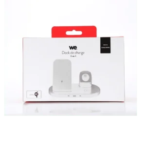 Dock de charge 3-en-1 : iPhone/ AirPods/ Apple Watch Induction, Blanc