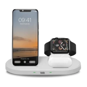 Dock de charge 3-en-1 : iPhone/ AirPods/ Apple Watch Induction, Blanc