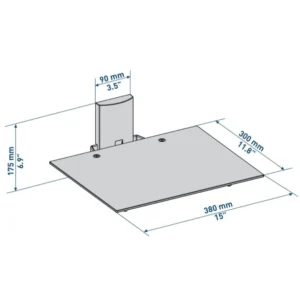 Support pour appareil audio, Métal/Plastique, Verre trempé, 1 étagère
