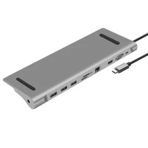 Hub USB-C 10 ports HDMI 4K/60HZ, RJ45 1000Mpbs, VGA 3 X USB 3.0