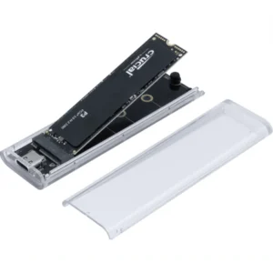 Boîtier transparent pour SSD M.2 NVMe et M.2 SATA sur USB-C 10Gbps