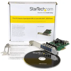 Carte contrôleur PCIe 7 ports USB 3.0 - 6 externe - 1 interne