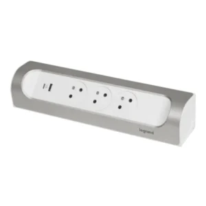 Multiprise d'angle 3 prises À CÂBLER 2P+T, 16A 230V, USB-A, USB-C 15W