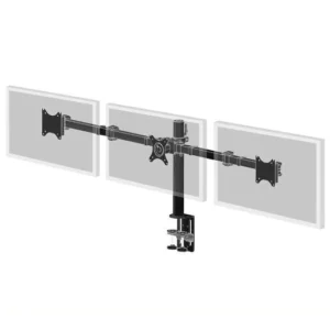 Support de bureau à pince flexible pour trois écrans VESA jusqu'à 27"