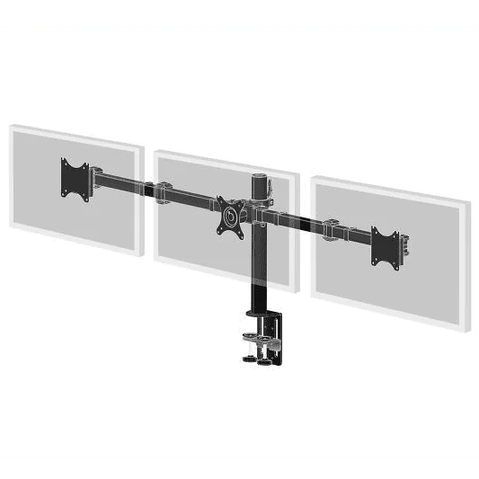 Support de bureau à pince flexible pour trois écrans VESA jusqu’à 27″