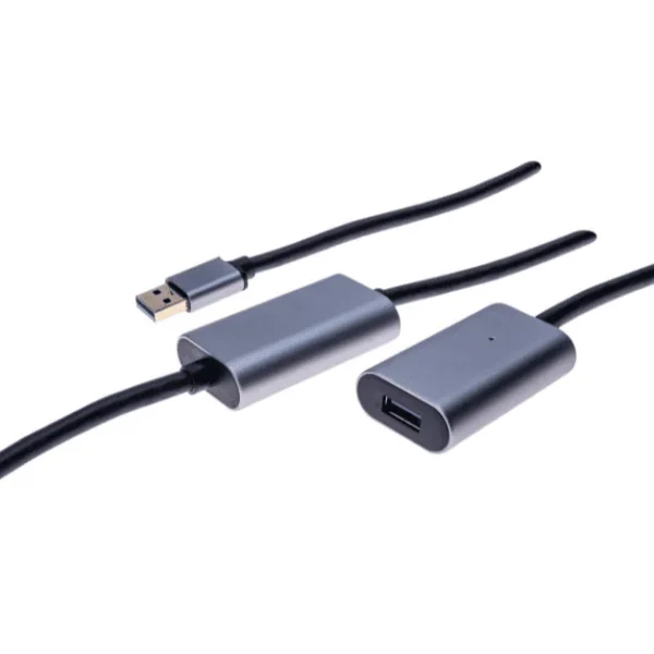 Rallonge amplifiée aluminium USB 3.0 10mètres actif jusqu’à 30 mètres