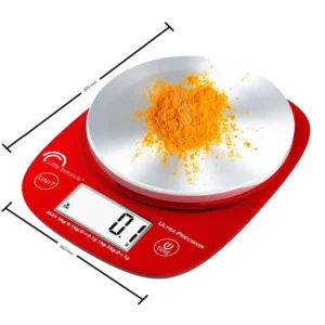 Balance Pro Inox 5.1 Ultraprécision Rouge, Sans pile USB 0,1g à 5Kg