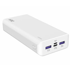 Batterie externe 20Watts 20000mAh USB-C & USB-A charge rapide Blanc