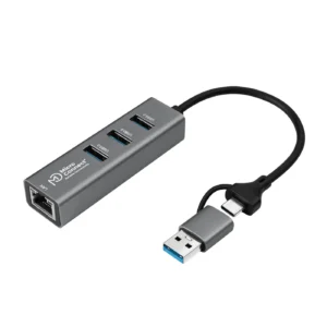 Hub 4-Port USB 3.0 avec connecteurs Ethernet, USB-C et USB-A