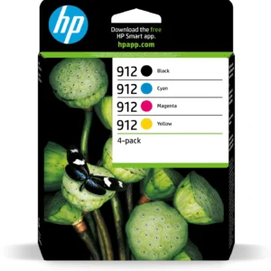 Pack de 4 cartouches d'encre  HP 912 250p Noir, 315p Couleur