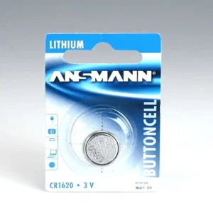 Pile lithium bouton CR1620 3V ; Blister de 1 pile