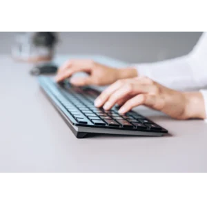 Clavier KW 9100 SLIM, sans fil, Silencieux & témoin Maj, Noir