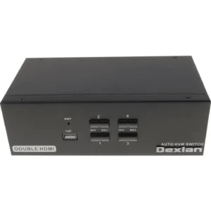 KVM 4 ports double écran HDMI 4K / USB 2.0 + câbles