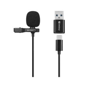 Microphone Noir Lavalier/boutonnière + Clip
