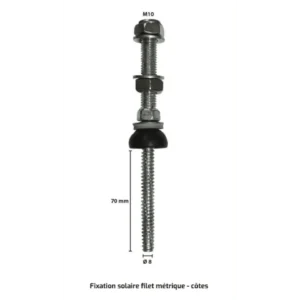 Vis fixation solaire Inox A2 diam 8 x 130 filet métrique 50