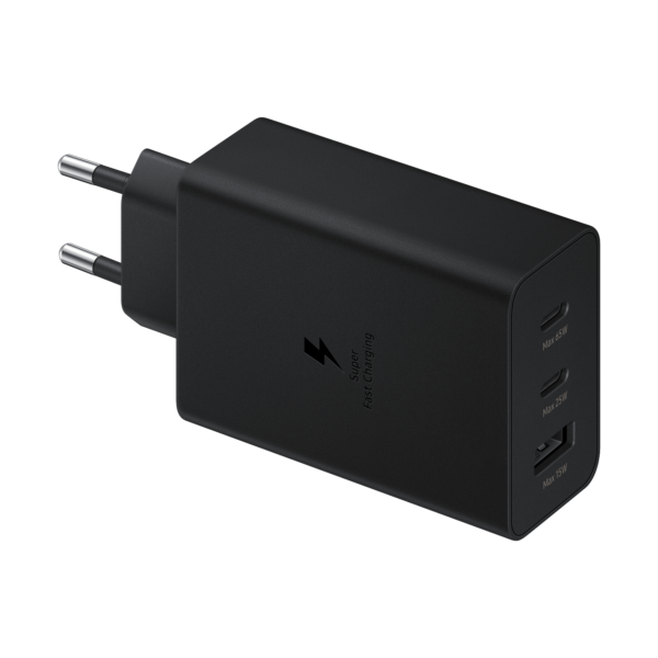 Chargeur Secteur Ultra Rapide TRIO 65W, 2x USB-C, 1x USB-A sans câble