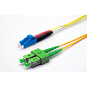 Jarretière zip 2,0mm OS2 G652D SC-APC/LC-UPC LSZH jaune 1m
