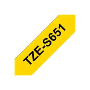 Ruban pour étiqueteuse, 24 mm, TZe-S651 - Noir/Jaune