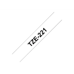 Ruban pour étiqueteuse, 9mm, TZE-221 - Noir/Blanc